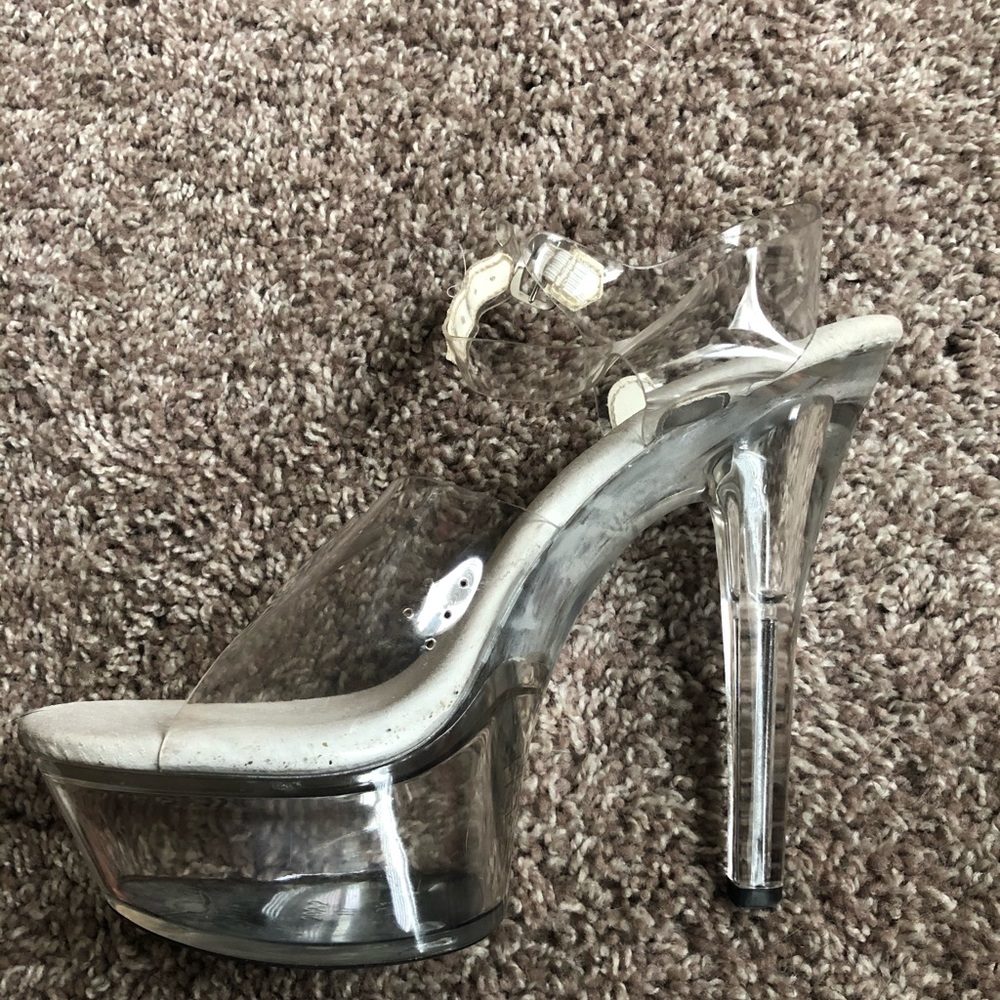 Clear Platform Heels size 10